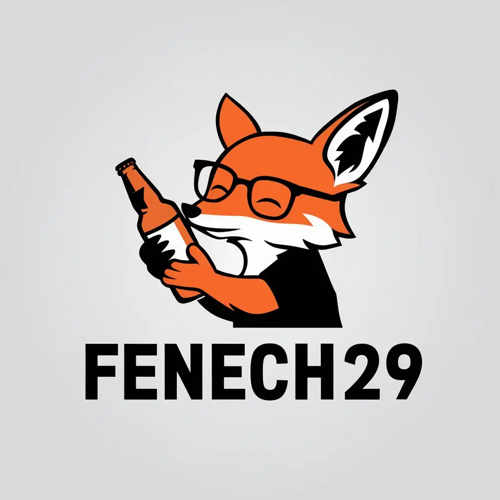 LOGO Design for Fenech29 Clever Fox with Glasses and Beer Bottle