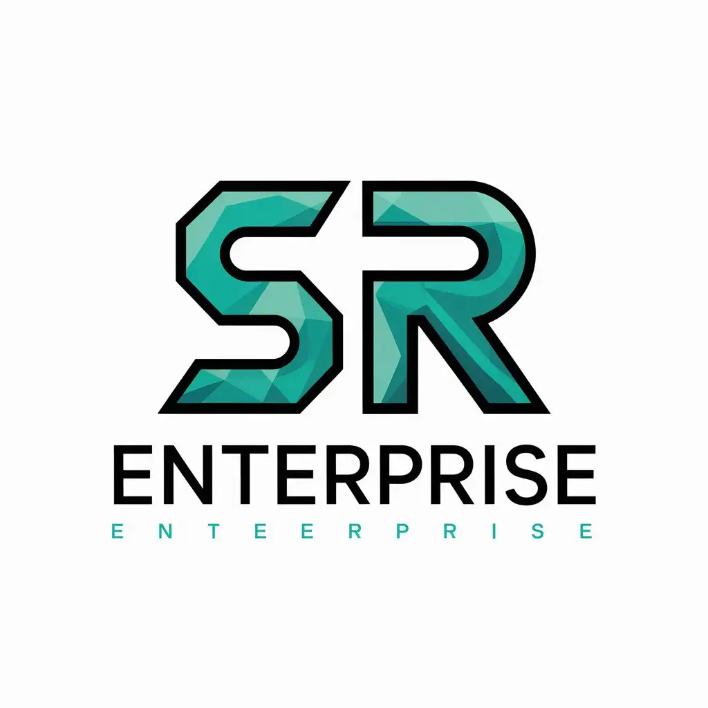 a vector logo design,with the text "SR enterprise", main symbol:futuristic cyber looking green colour first sentence on top,Moderate,clear background