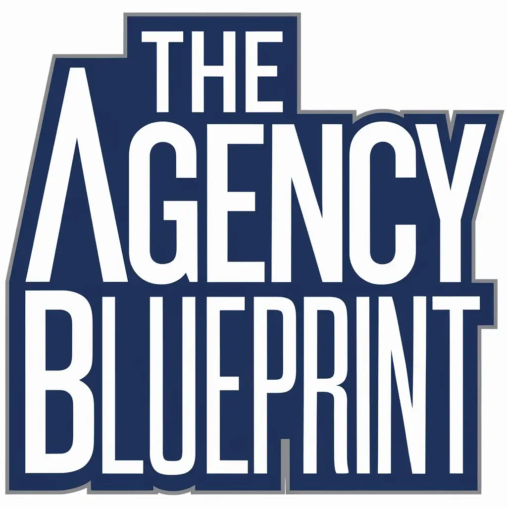 LOGO Design for The Agency Blueprint Modern TextBased Design in Blue and White