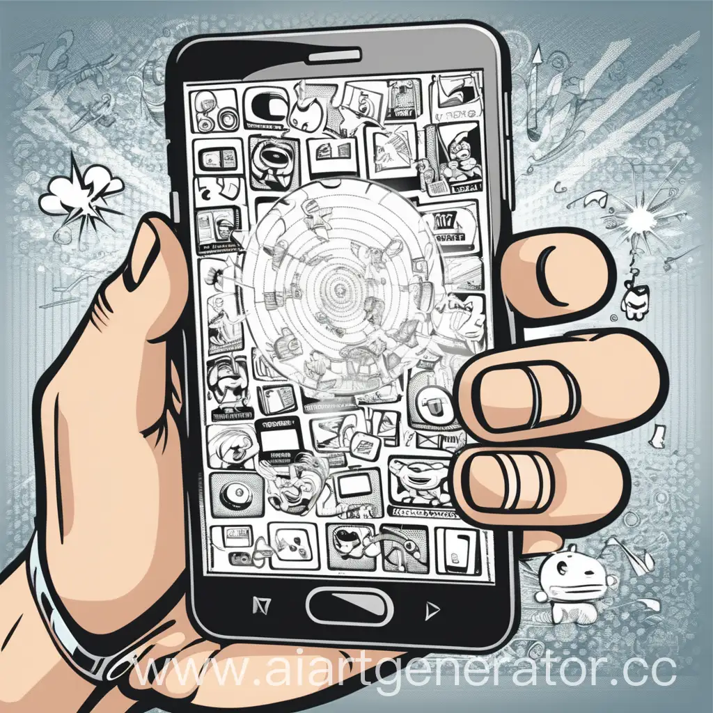 Comic-Style-Illustration-of-Installing-Application-on-Smartphone