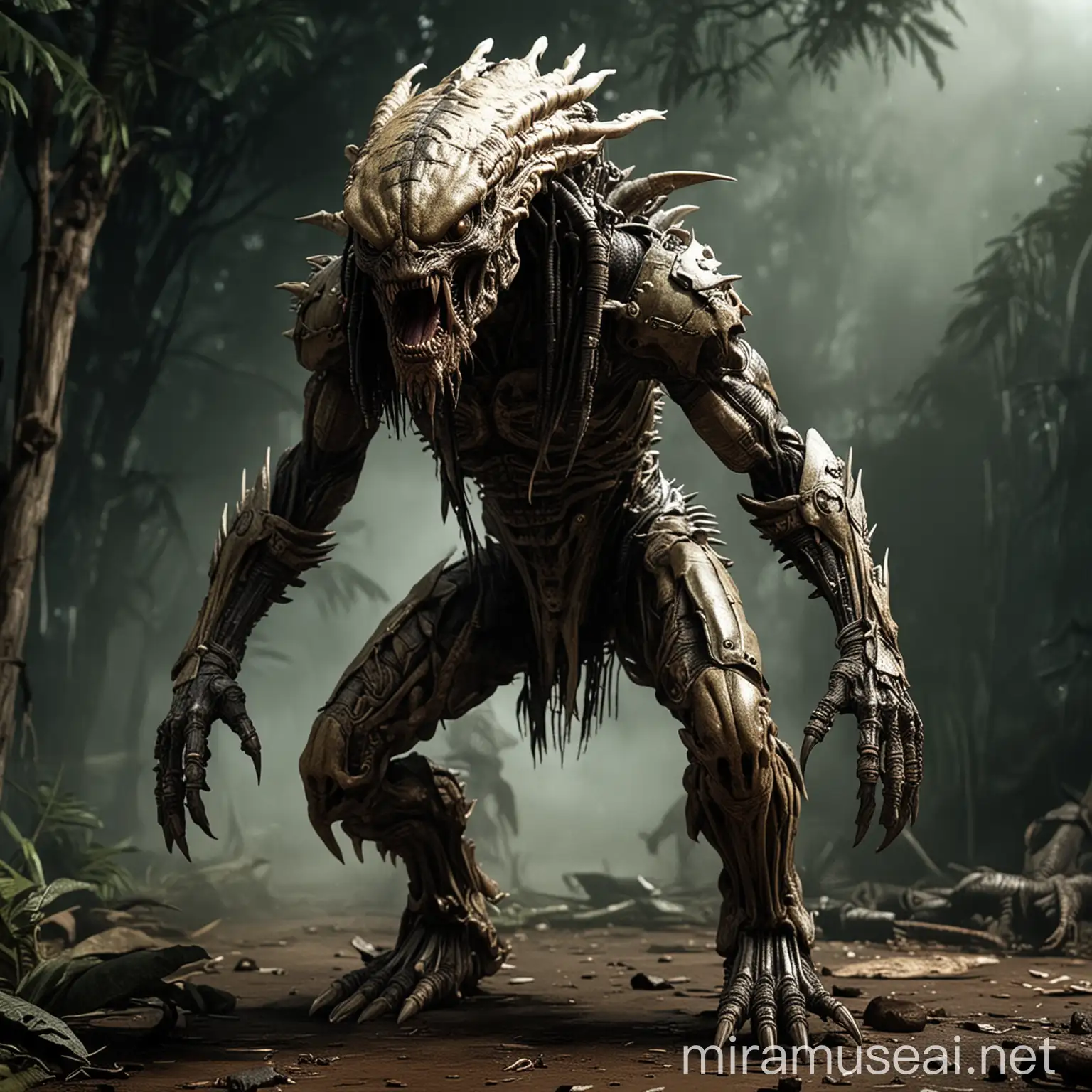 Alien Predator Monster Encounter in Mysterious Jungle