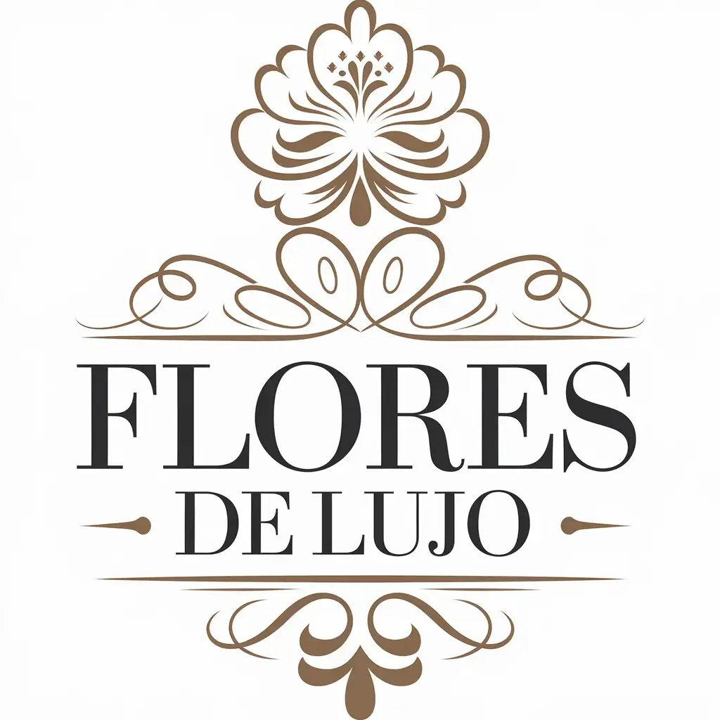 LOGO Design for FLORES DE LUJO Vector Logo with Floral Symbol for Events Industry