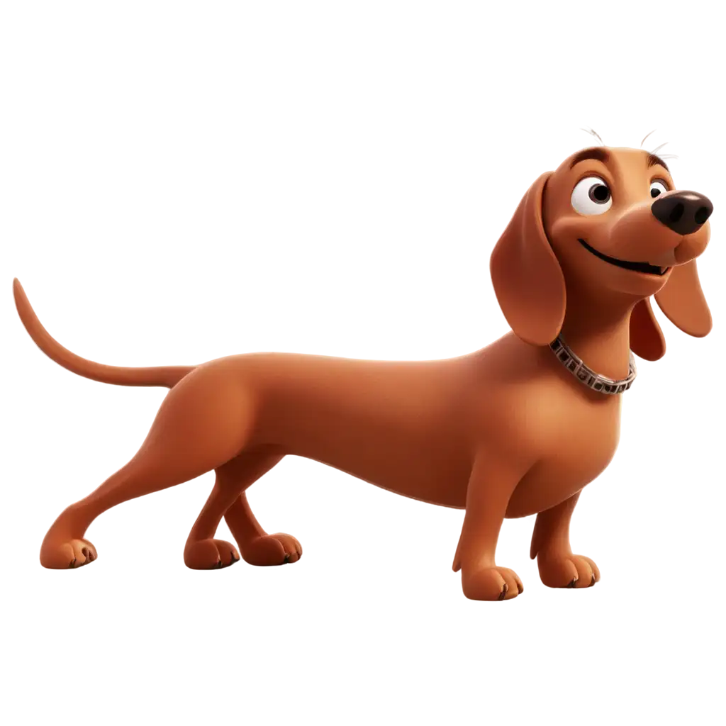 a cartoon pixar style dachsund