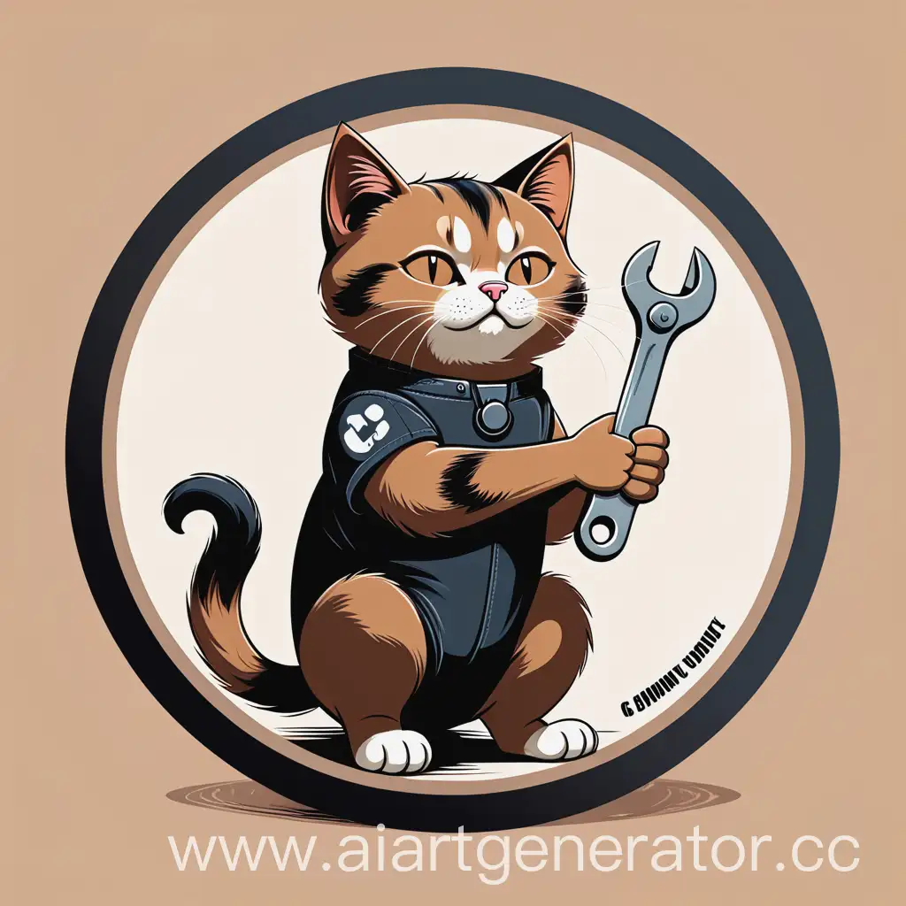 Cat-Holding-Wrench-in-Circular-Digital-Art-Composition