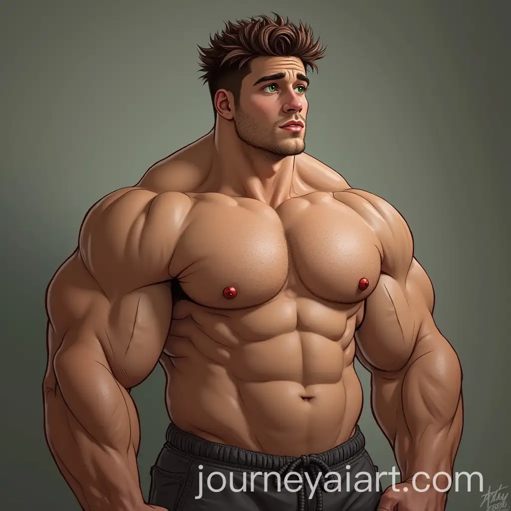 Muscular-Young-Man-with-Brown-Hair-and-Green-Eyes