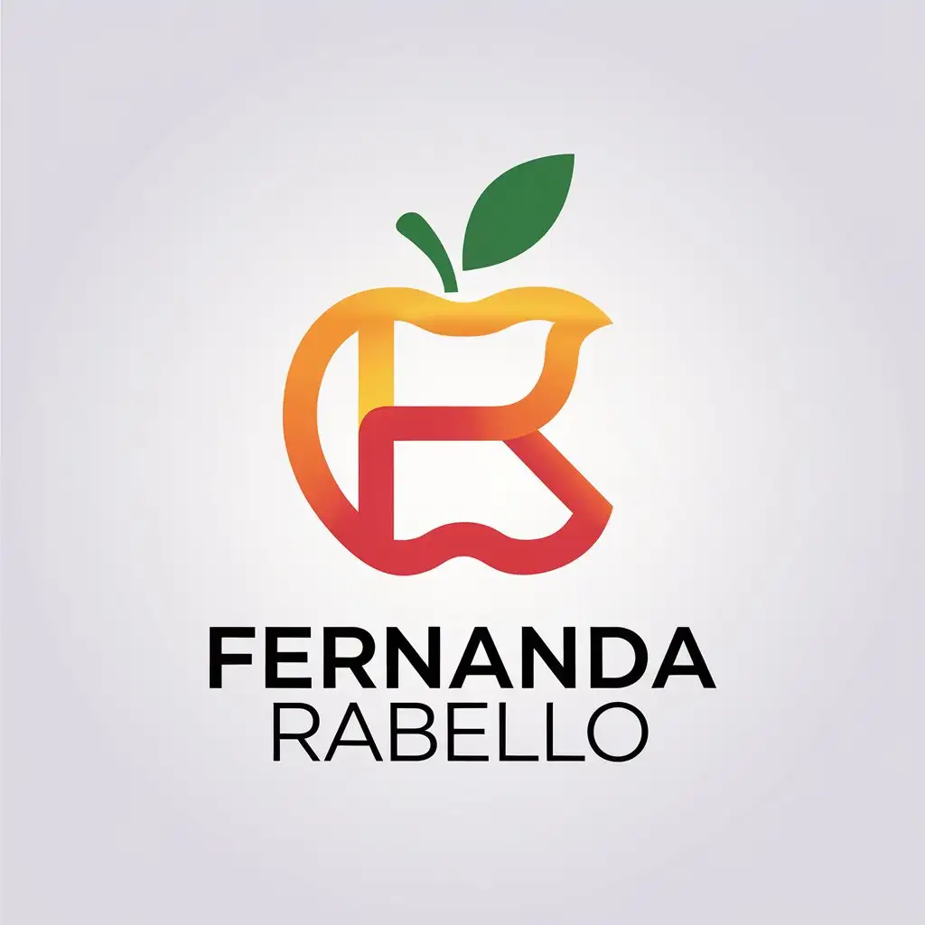 LOGO Design for Fernanda Rabello Minimalistic Apple Symbol for Sports Fitness Industry