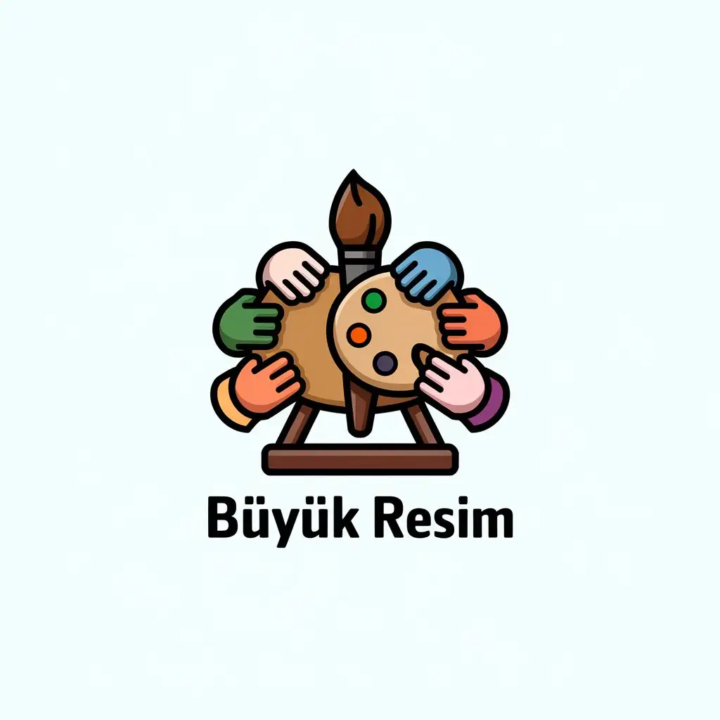 LOGO Design for Byk Resim Paint Brush Palette Art and Teamwork with a Modern Touch