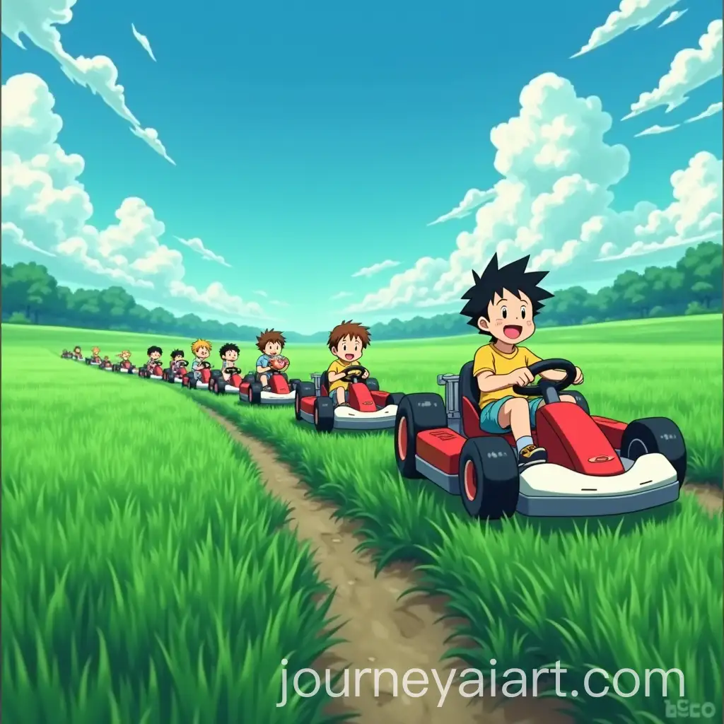 Anime-Kart-Racers-in-a-Lush-Green-Field-Speed-and-Adventure