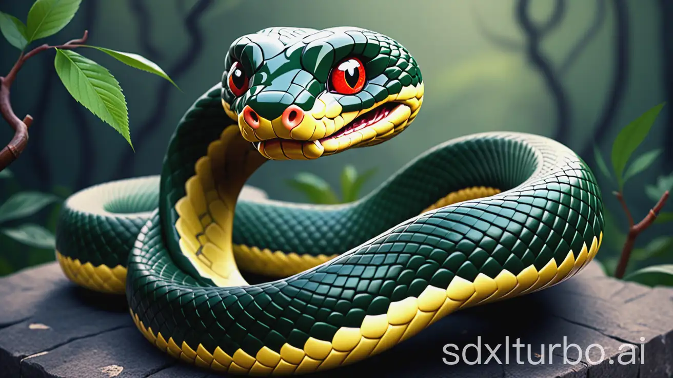 In 2025, it's the Year of the Snake in China. Generate wallpapers about snakes, make them cute.