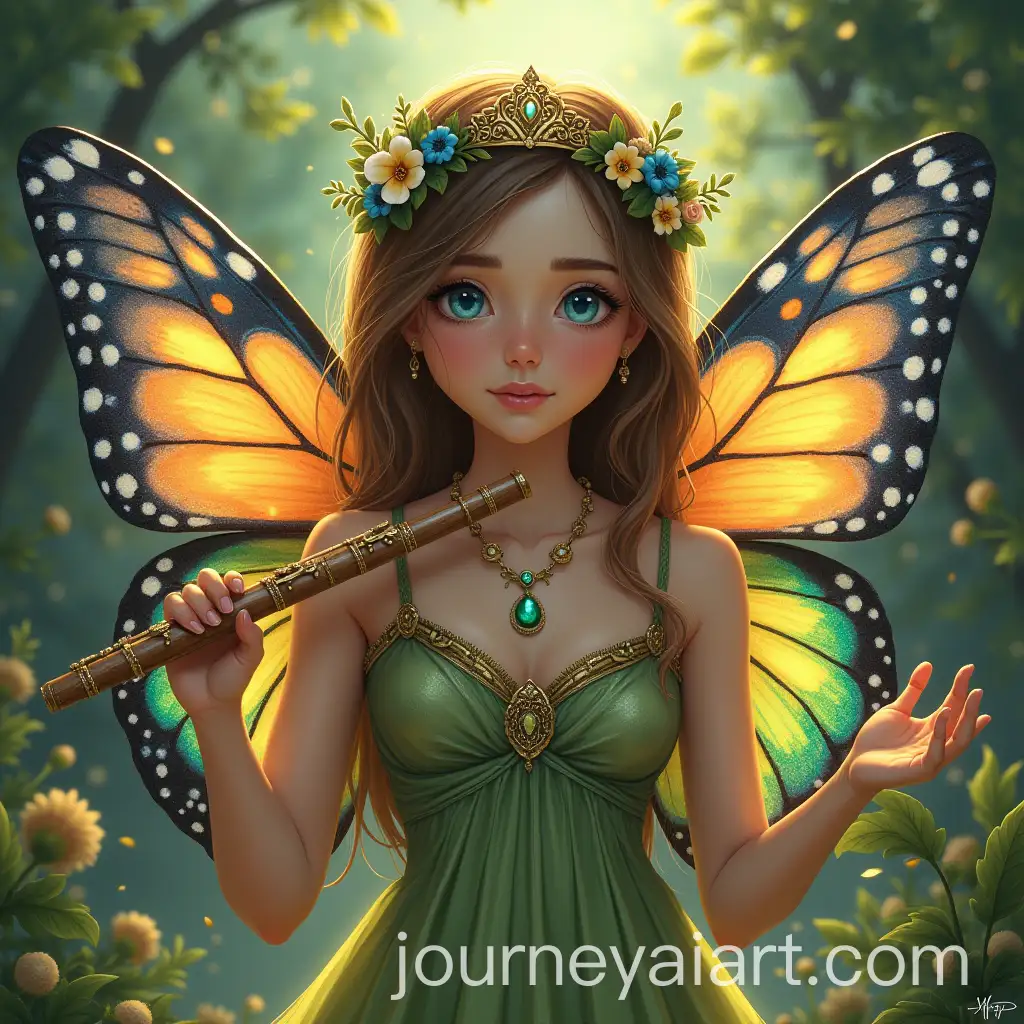 Goddess-with-Butterfly-Wings-Dress-and-Flute