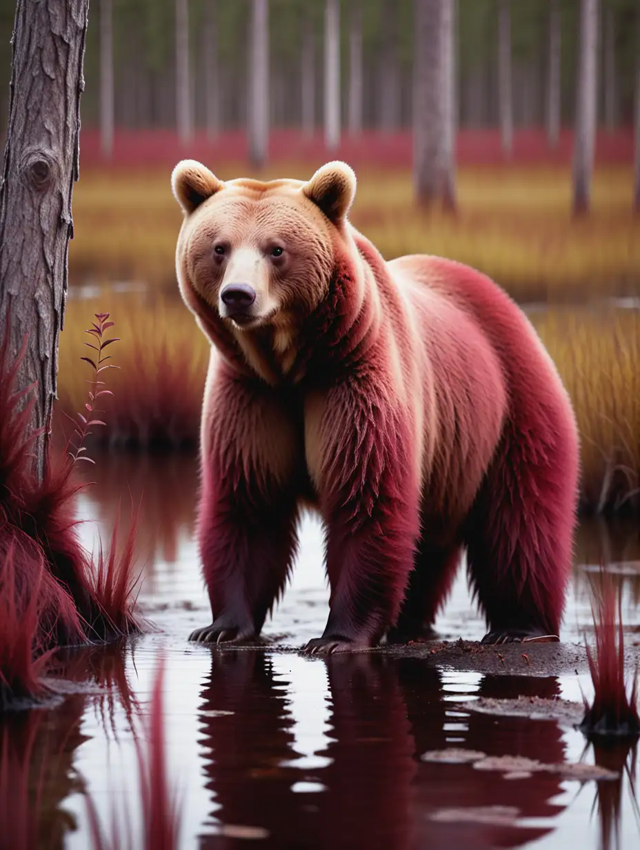 Cinnamon Bear in a Fantasy Swamp Environment