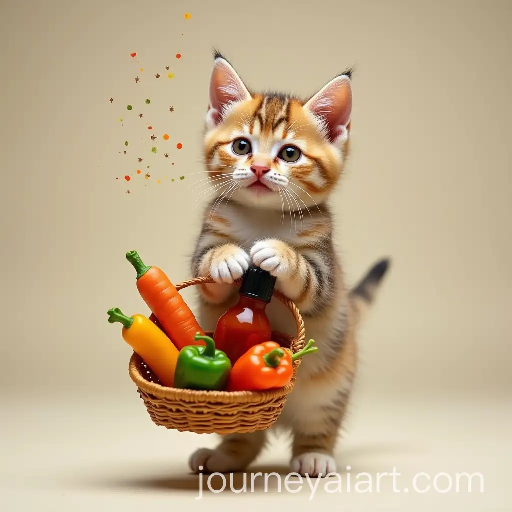 Kitten-Holding-Basket-of-Colorful-Veggies-and-CatSafe-Salsa-with-Catnip-Confetti