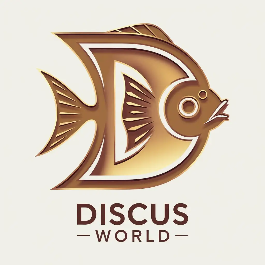 LOGO Design for Discus World Elegant Vector Logo with Discus Fish and Letter D Integration