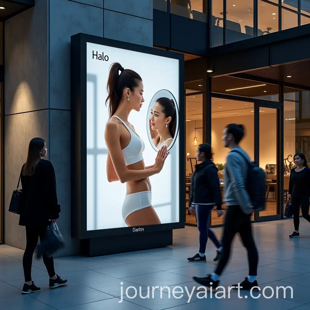 AIPowered-Digital-Billboard-Displaying-Halo-Skincare-Ad-at-Modern-Luxury-Gym