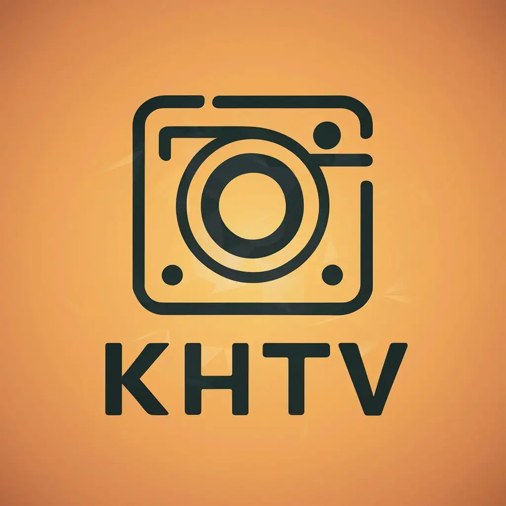 a vector logo design,with the text "KHTV", main symbol:logo of video camera inscribed in a square,Minimalistic,clear background