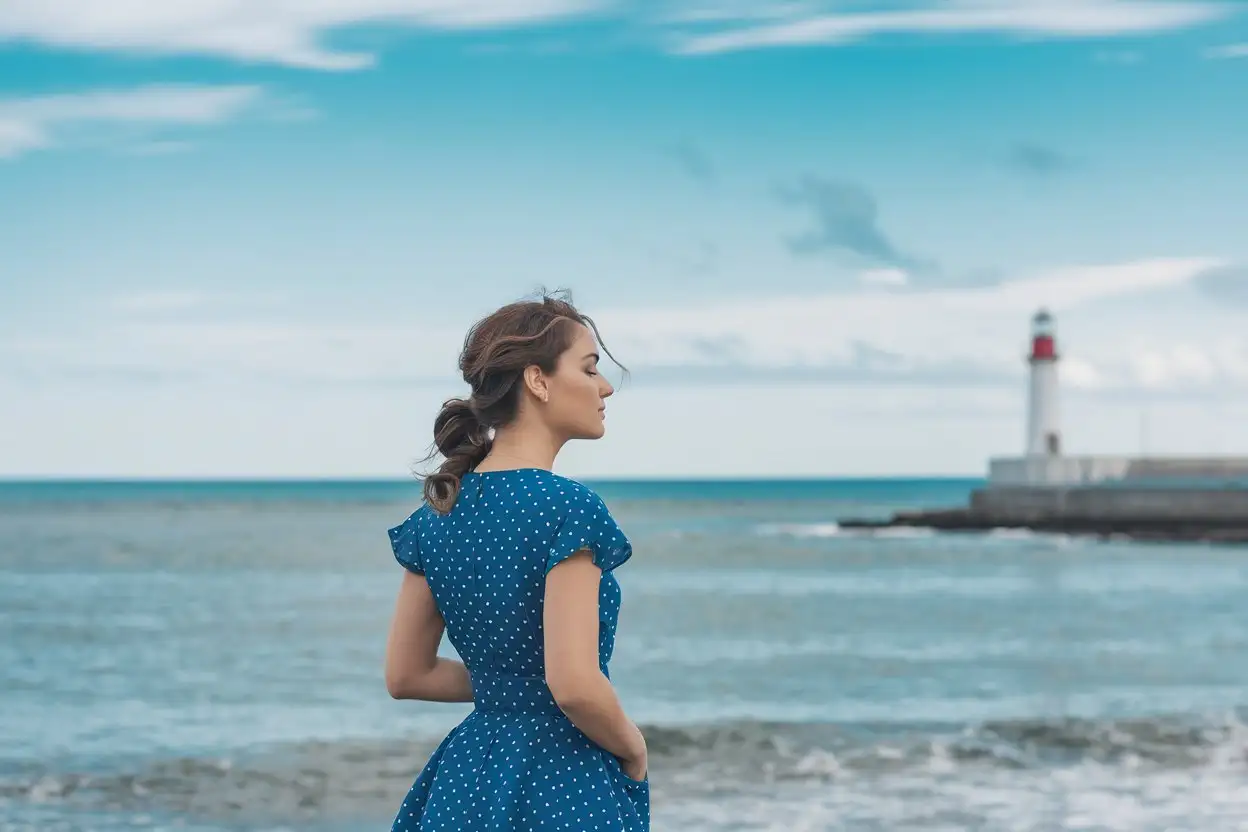 Woman-in-a-Dress-by-the-Seaside