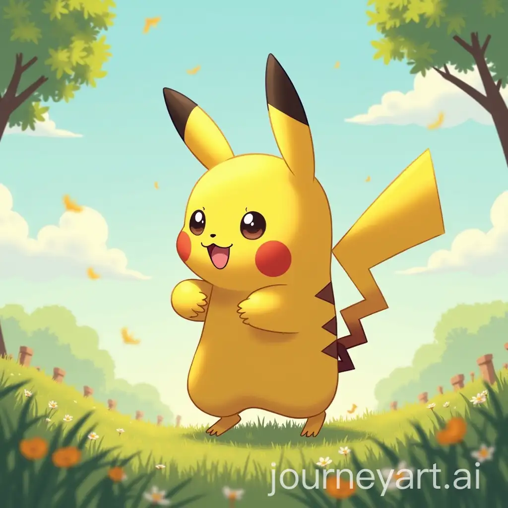 Pikachu-Enjoying-a-Serene-Landscape-with-a-Joyful-Gaze