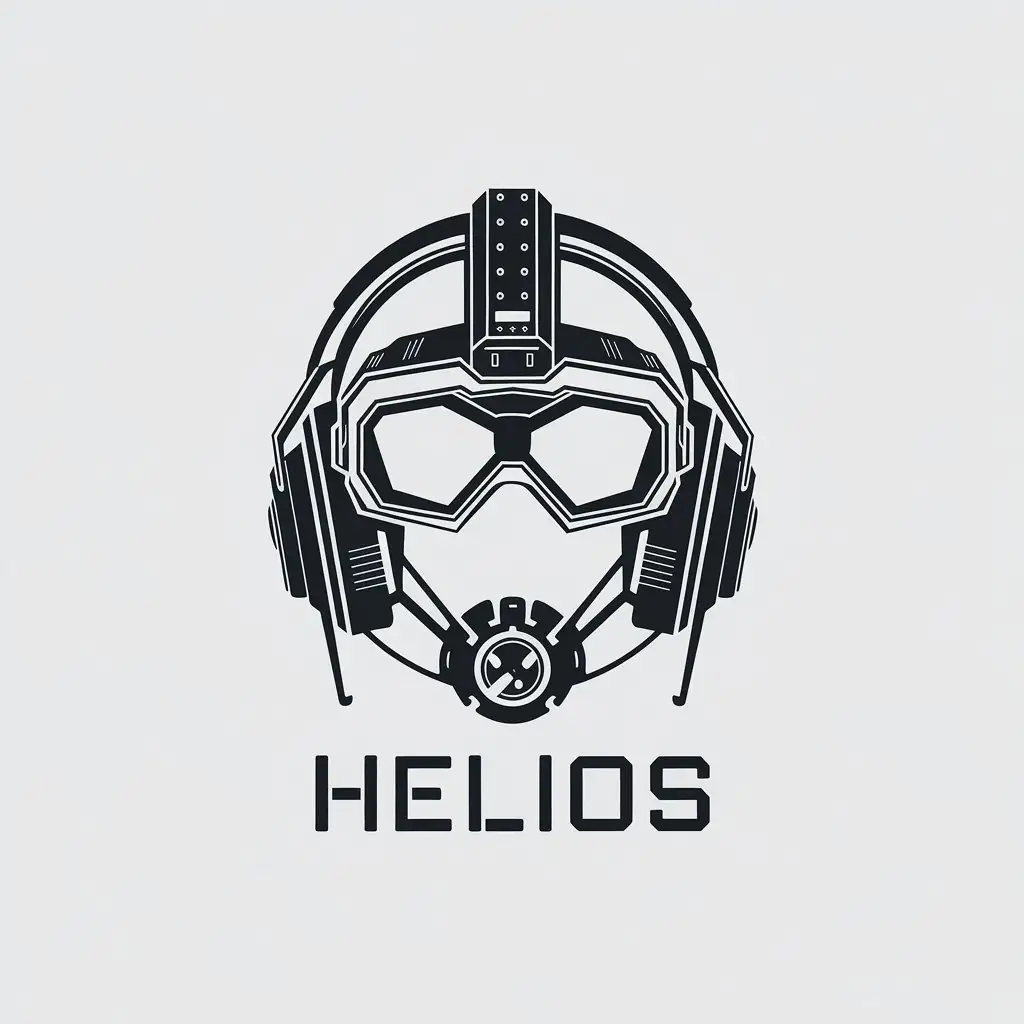 LOGO Design for Helios Head Mount Display Unit AirforceInspired Optics and Mechanics with Minimalist Style