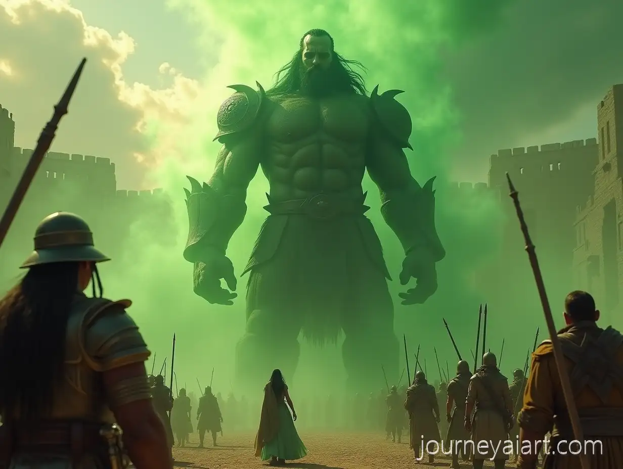 Persian-Princess-Transforms-into-Giantess-to-Save-Villagers-fromAI-Art-Prompt-Expansion-Mongol-Warriors-at-Bam-Citadel