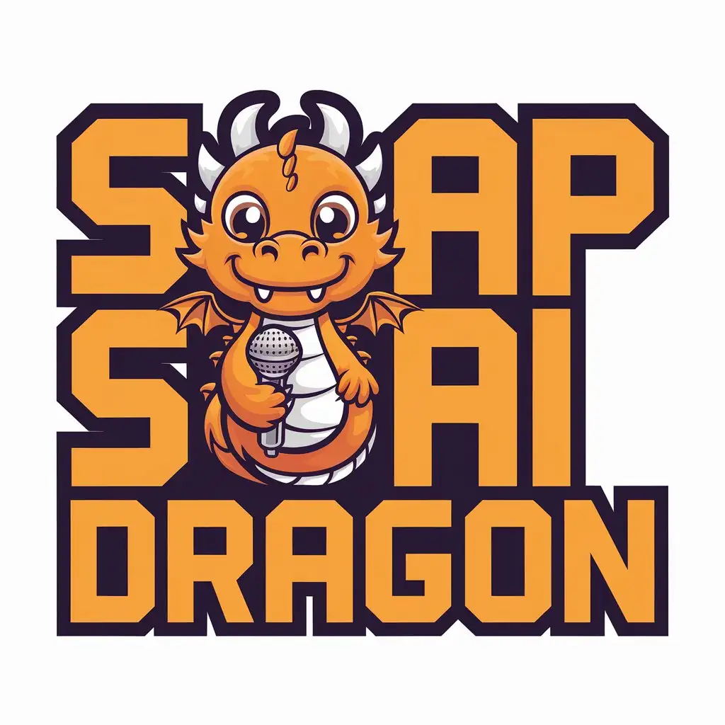 LOGO-Design-for-Soap-Dragon-Cute-Chinese-Dragon-with-Microphone-Moderate-Style