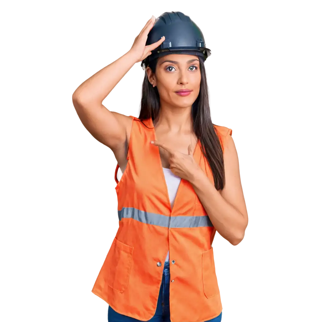 Latina-Woman-Engineer-in-Labor-Prevention-PNG-Image-with-Helmet-and-Safety-Vest-for-Workplace-Safety-Illustrations