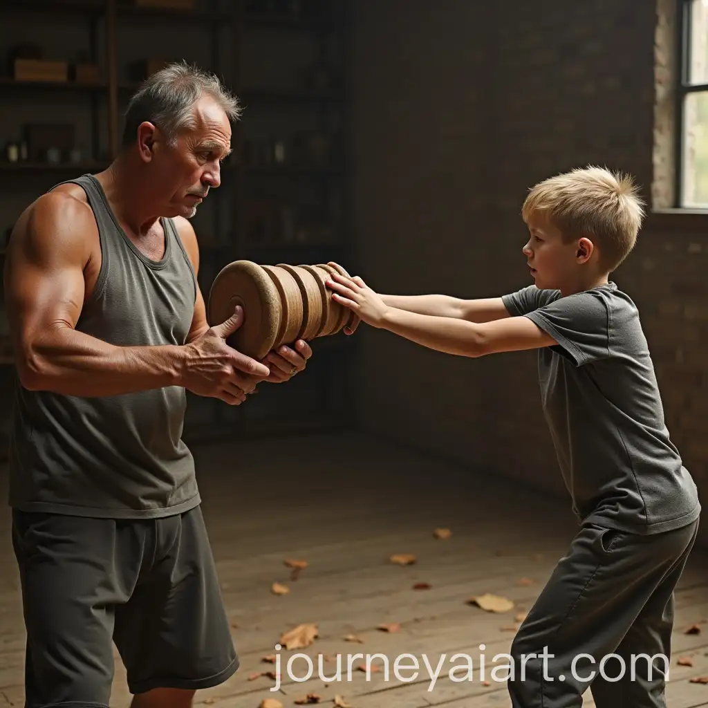 Victor-Training-with-Father-Andrew-Martial-Arts-Practice