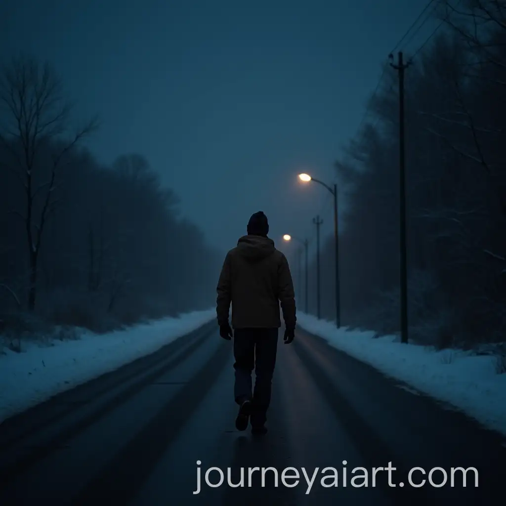 Lonely-Man-on-a-Winter-Road-Surrounded-by-Dark-AI-Technology-Theme
