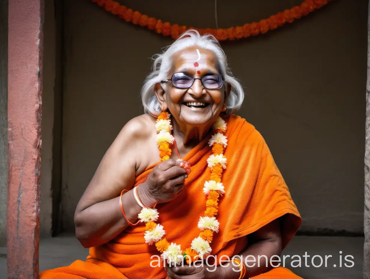 Elderly-Hindu-Monk-Woman-in-Ashram-with-Chanting-Beads