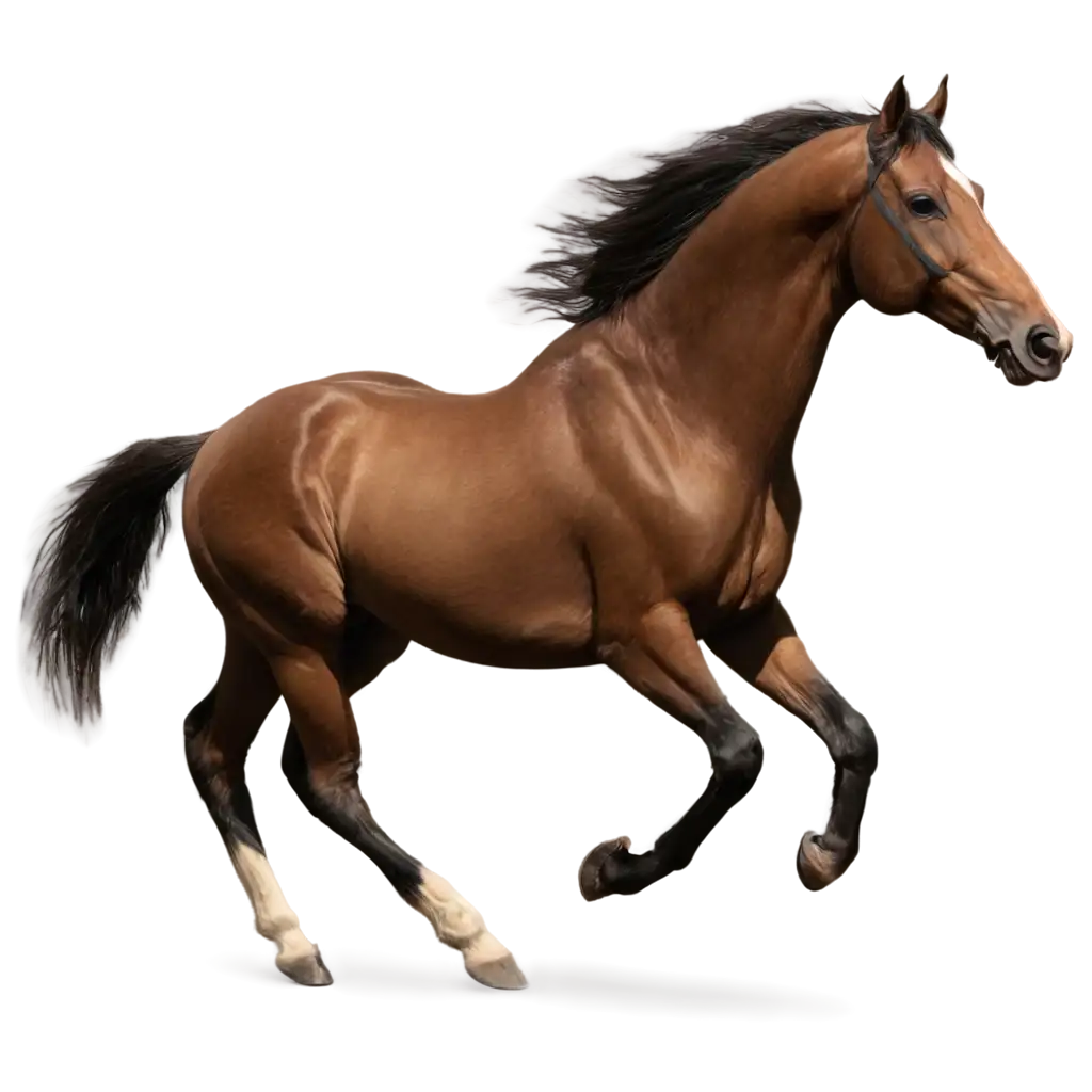 HighQuality-PNG-Image-of-a-Running-Brown-and-Black-Horse-with-Front-Legs-in-the-Air