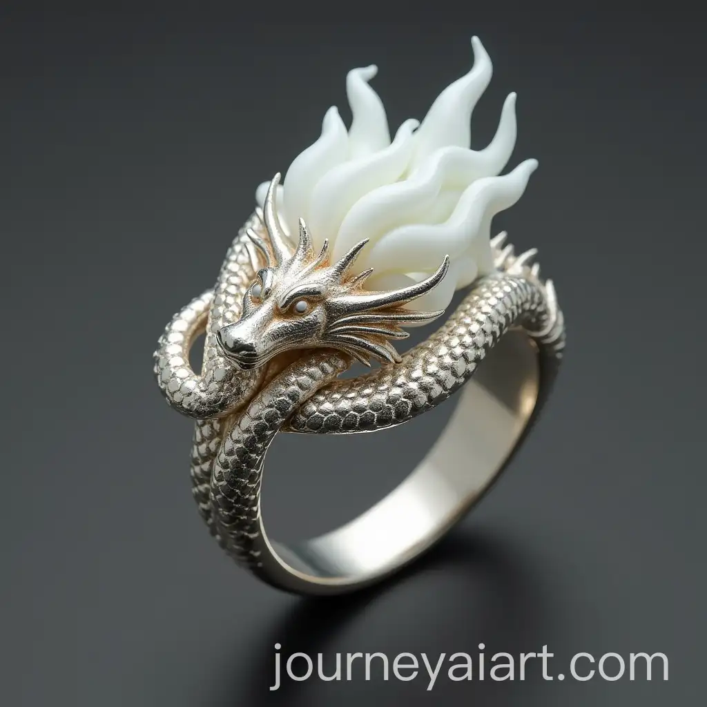 Silver-Ring-with-Ornament-of-White-Dragon-Embracing-Flame