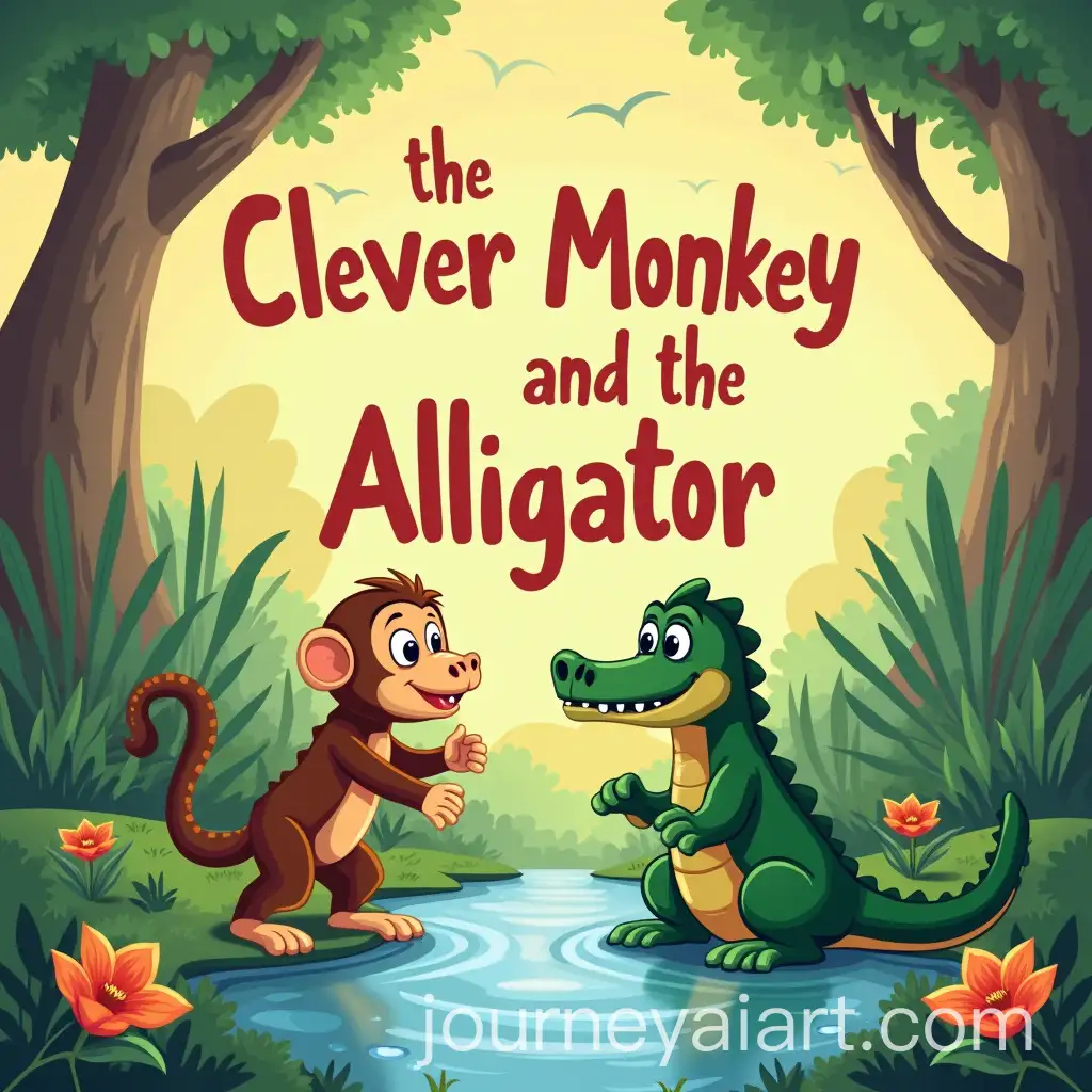 The-Clever-Monkey-and-the-Alligator-Book-Cover-Design
