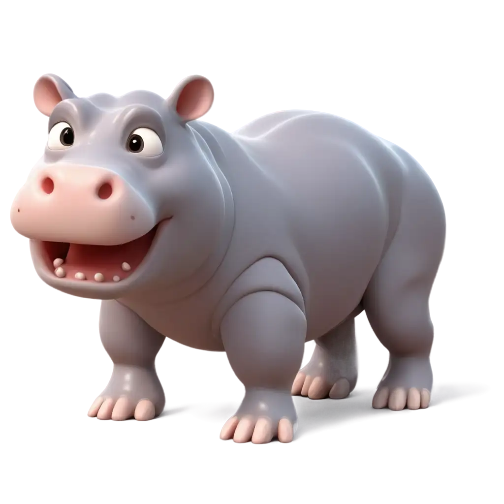 Adorable-Cartoon-Baby-Hippo-Running-with-a-Smile-HighQuality-PNG-Image