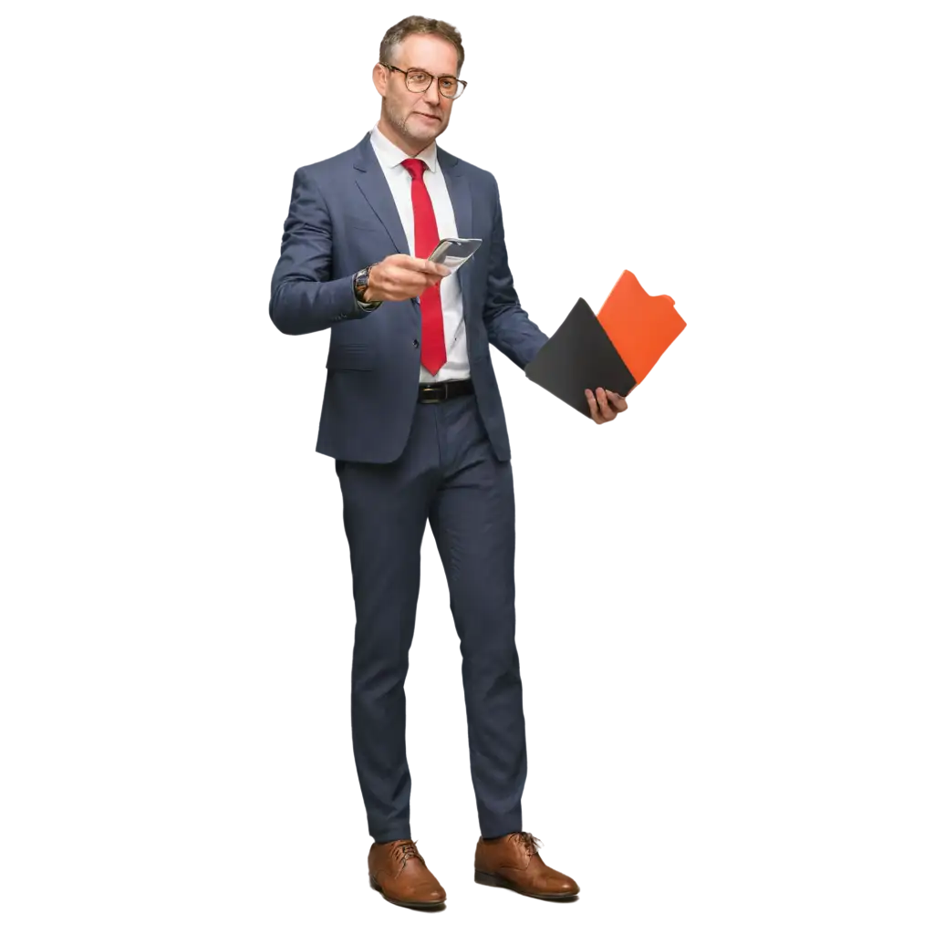 Professional-Businessman-with-Printing-Materials-PNG-Image