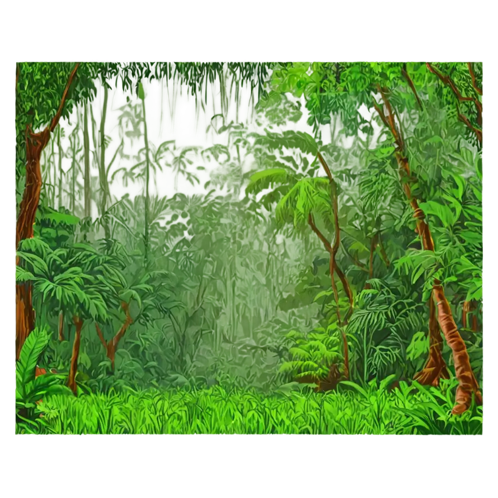 draw a jungle background