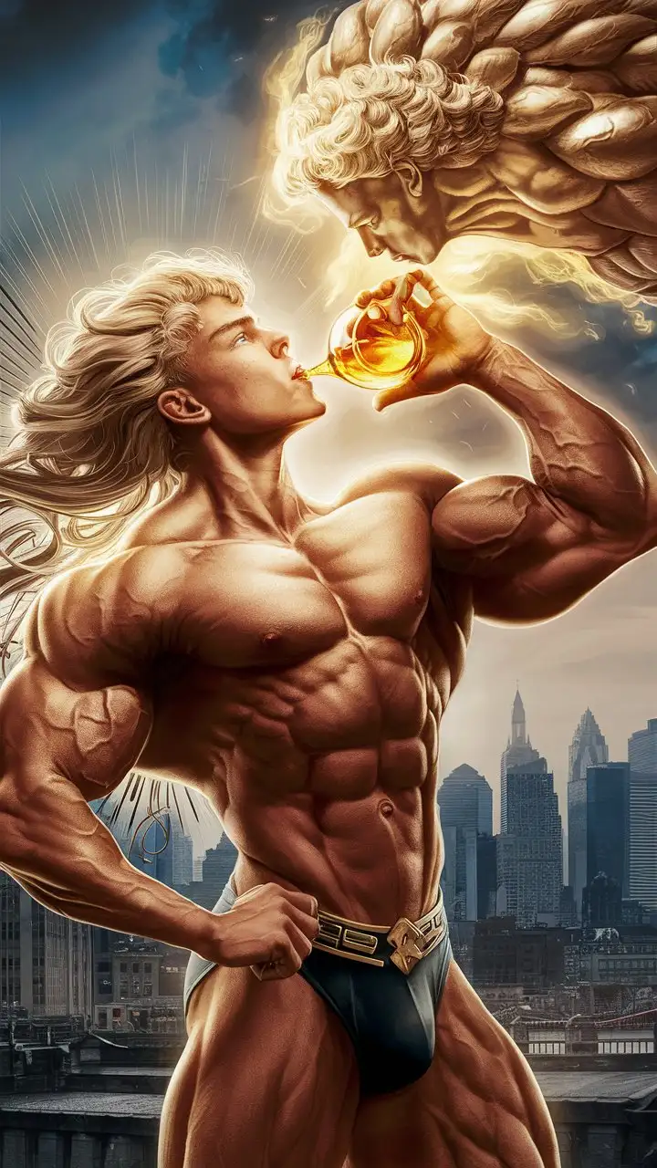 Young-Bodybuilder-Transforms-into-Superpowered-Hero-After-Drinking-Ambrosia