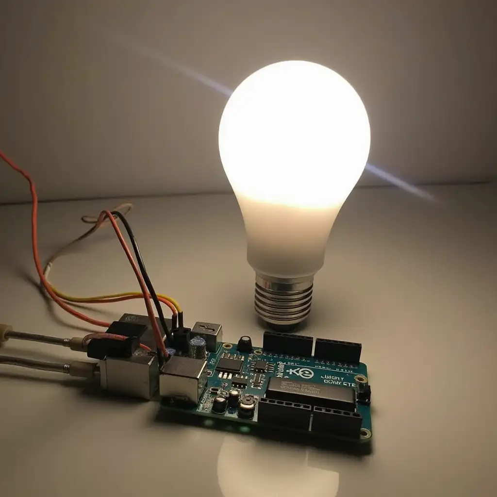 Light bulb connected to Arduino