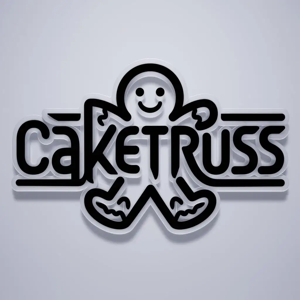 a logo design,with the text "Caketruss", main symbol:Gingerbread man,complex,be used in Entertainment industry,clear background