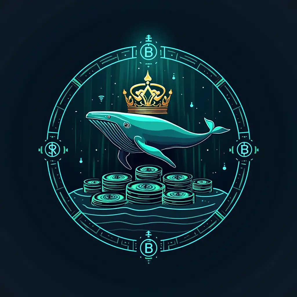 Regal-Whale-Cryptocurrency-Logo-with-Blockchain-Throne