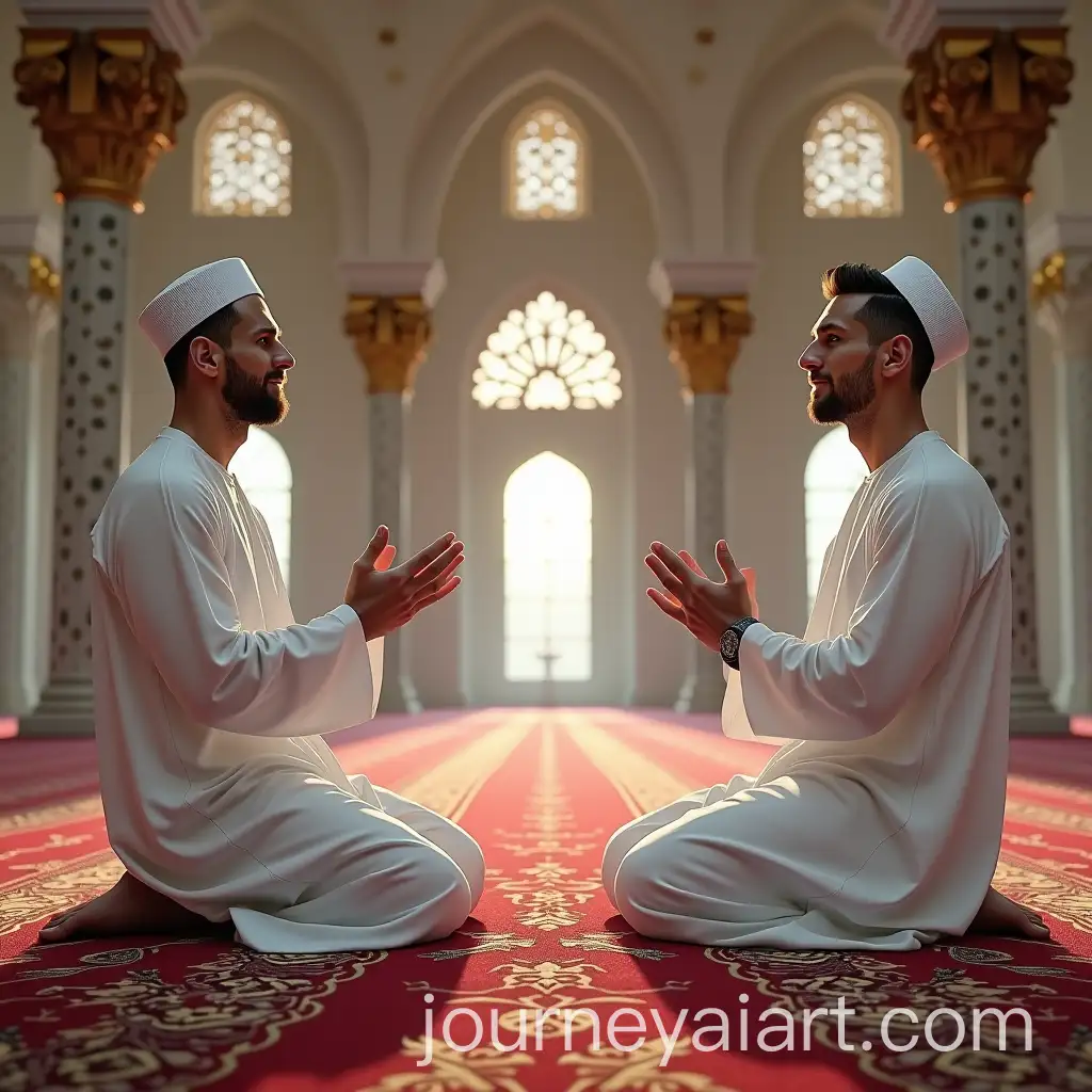 Lionel-Messi-and-Cristiano-Ronaldo-Praying-in-a-Mosque-in-White-Boubous