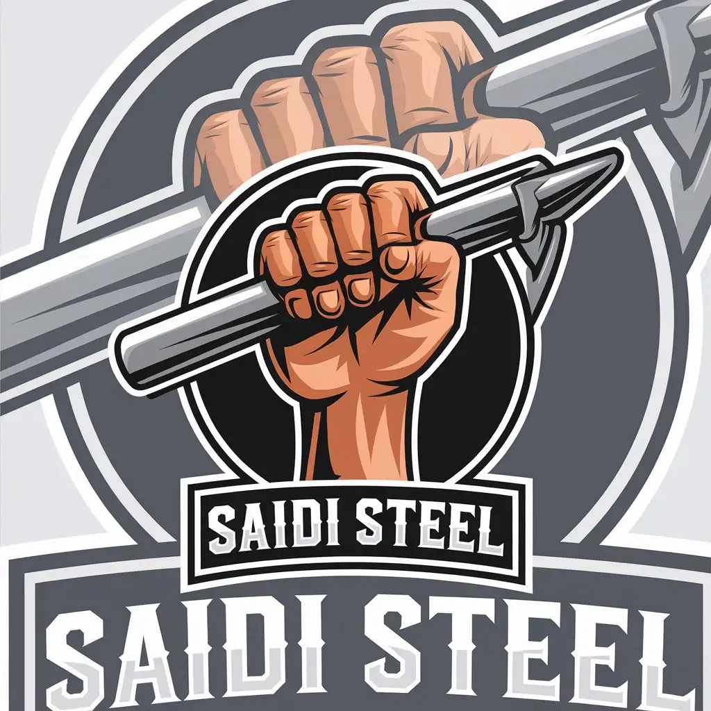 a vector logo design,with the text "saidi steel", main symbol:logo Handriel office and Skoreity,Moderate,clear background