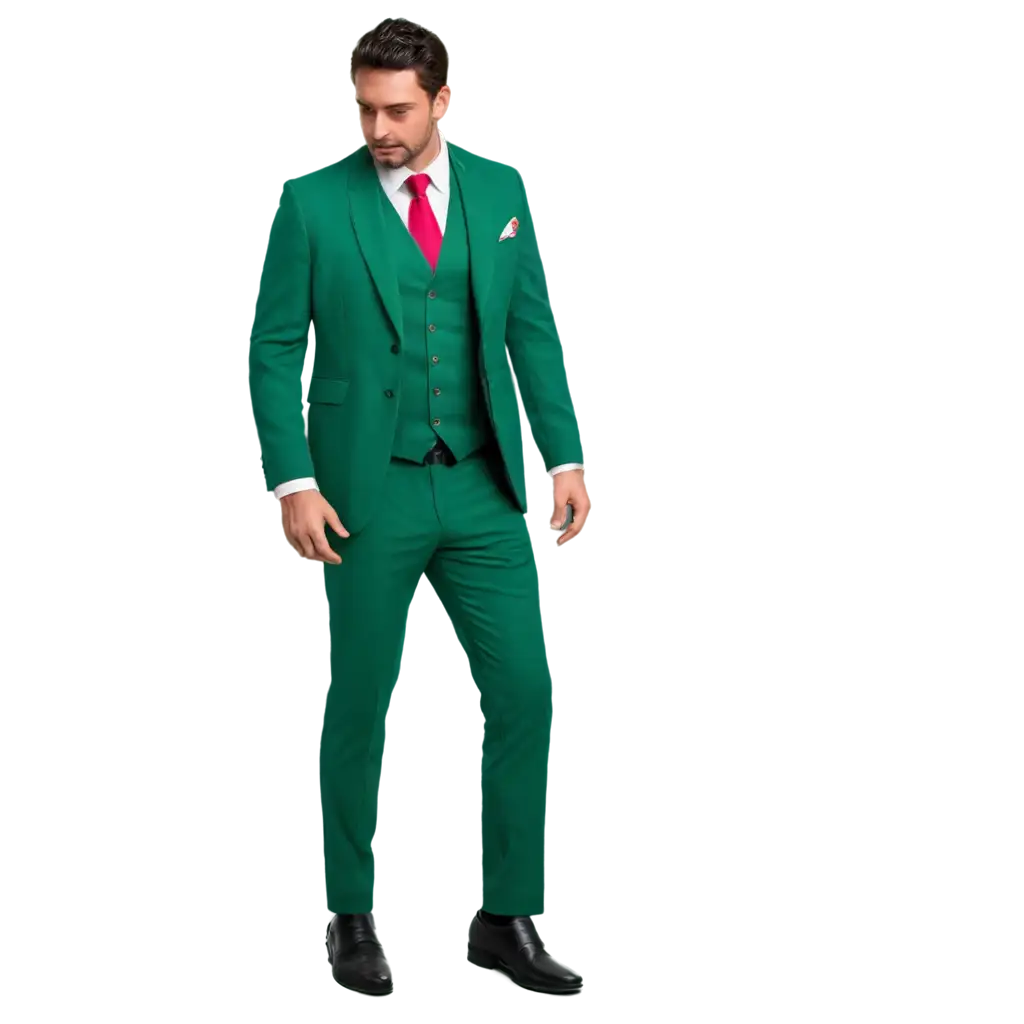 Three piece green suit