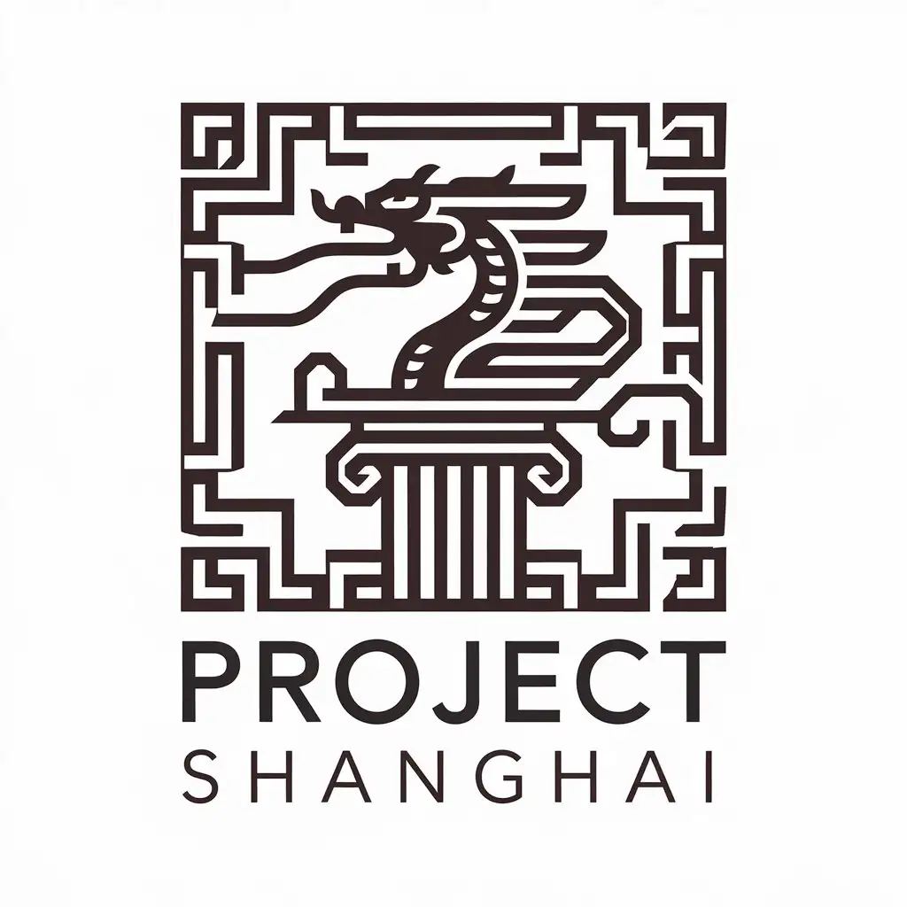 LOGO Design for Project Shanghai Dragon and Pillar Theme with Clear Background