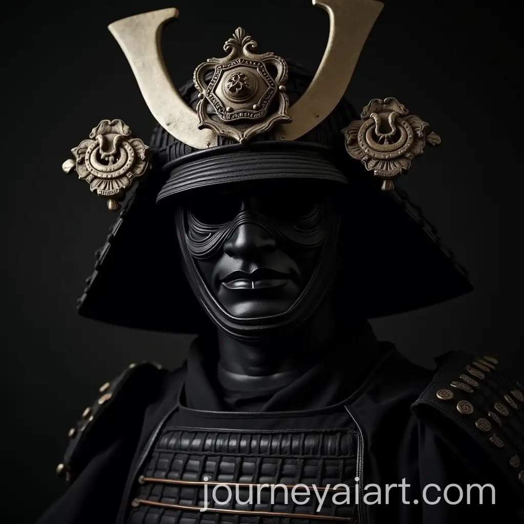Samurai-Warrior-in-Black-Armor-with-Mask