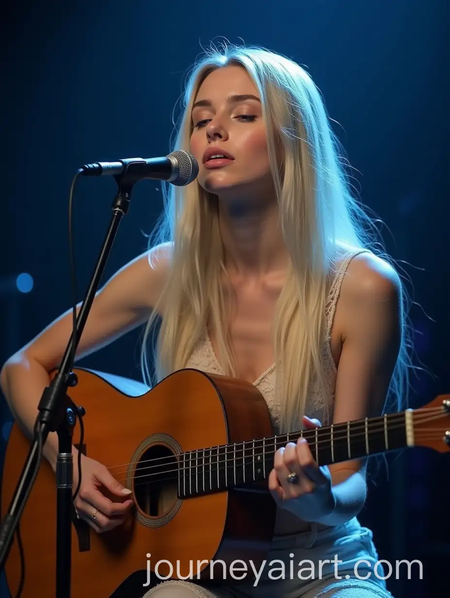 Young-Woman-Performing-on-Stage-with-Acoustic-Guitar-and-Soft-Blue-Lighting