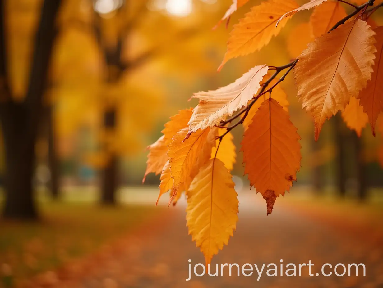 Vibrant-Orange-Fall-Leaves-in-a-Tranquil-Park-Setting
