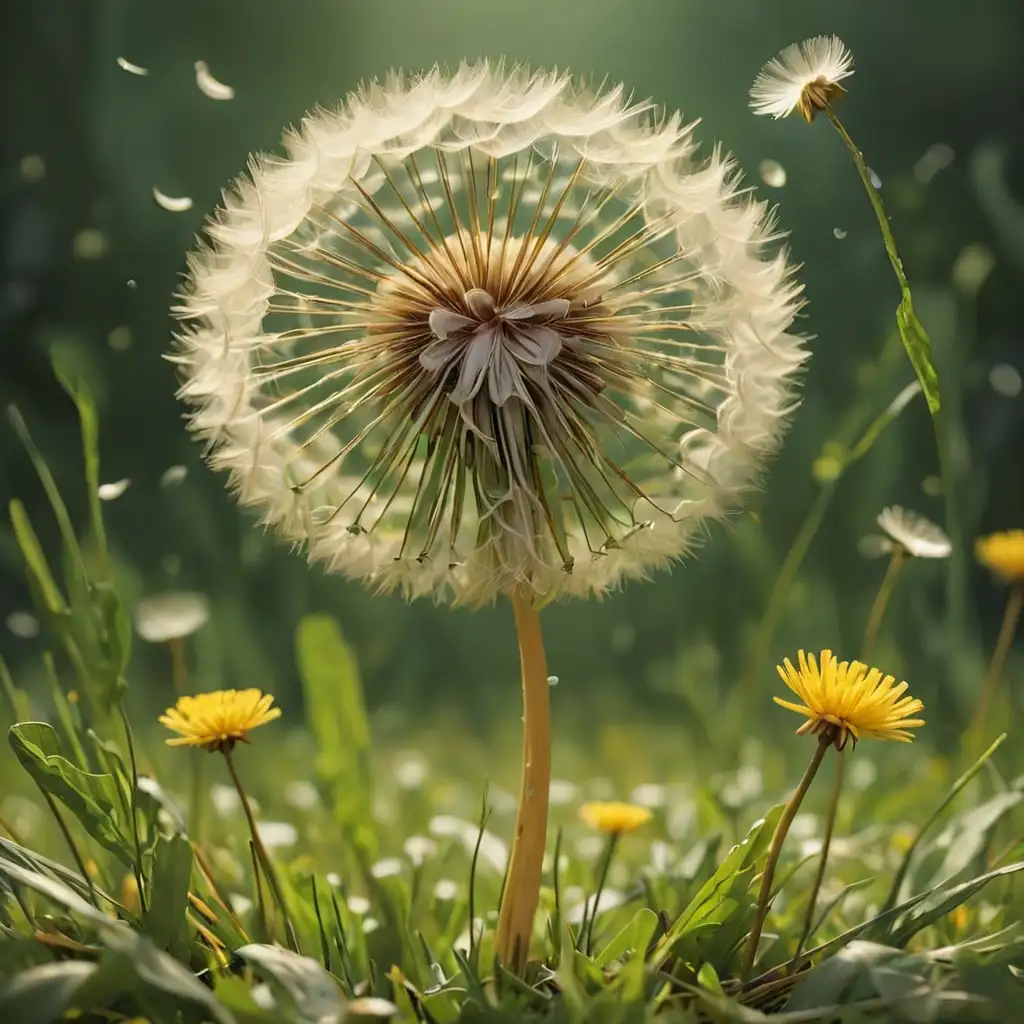 a cartoon dandelion, used for decorating the page