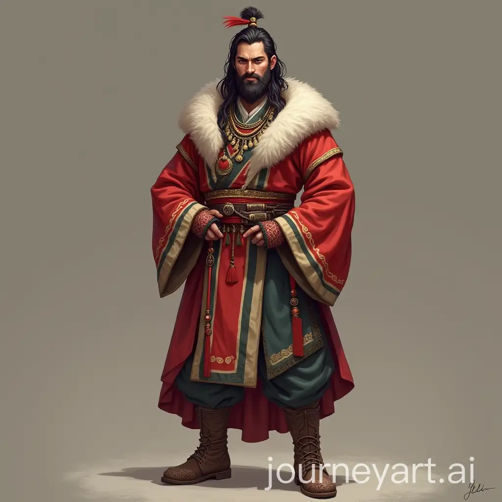 Mongolian-Nomadic-Gaming-Character-in-Traditional-Dress