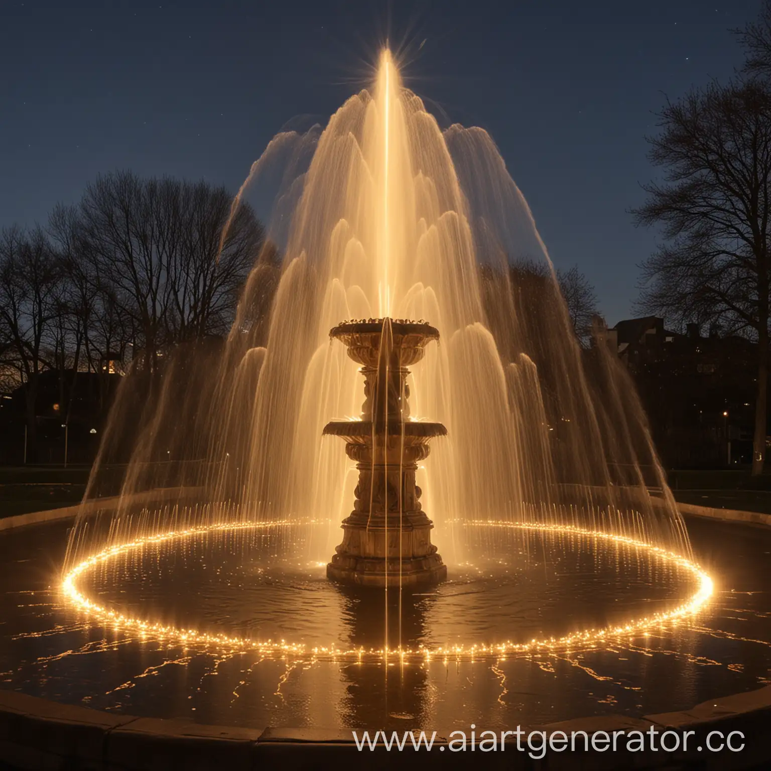 Radiant-Fountain-of-Light-Illuminating-Night-Sky