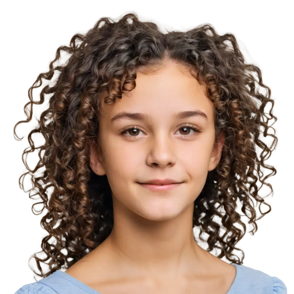 14YearOld-Teenage-Girl-with-Curls-Lively-PNG-Image-for-Creative-Use
