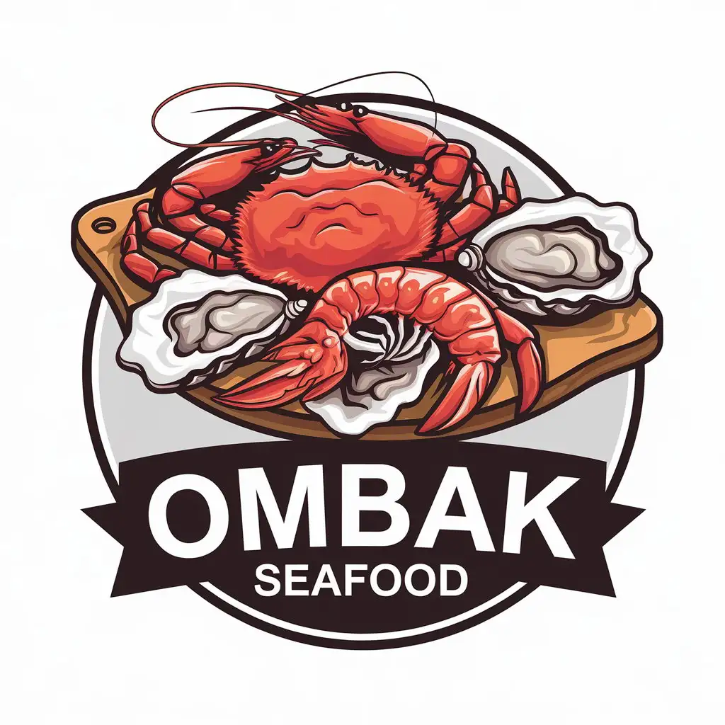 LOGO Design for Ombak Seafood Elegant Vector Logo with Seafood Theme